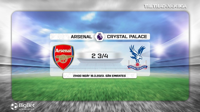 Tỷ lệ tài xỉu Arsenal vs Crystal Palace