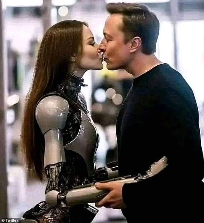 Bức ảnh kỳ lạ chụp Elon Musk hôn ROBOT khiến dân mạng bối rối nhưng sự thật là… - Ảnh 1.