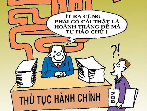  Thủ tục hành chính - Tranh của họa sĩ Tín Nhượng