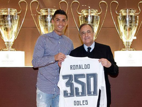 Ronaldo cán mốc 350 bàn cho Real, lập kỷ lục châu Âu