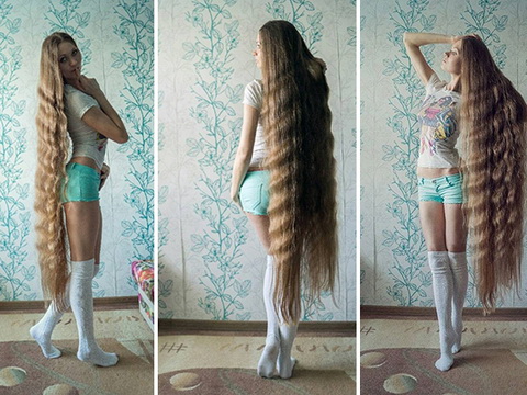 Cuồng 'Công chúa tóc mây',  cô gái Nga xinh đẹp để tóc dài chấm gót