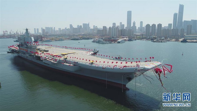 Trung Quốc hạ thủy tàu sân bay đầu tiên thiết kế và sản xuất trong nước