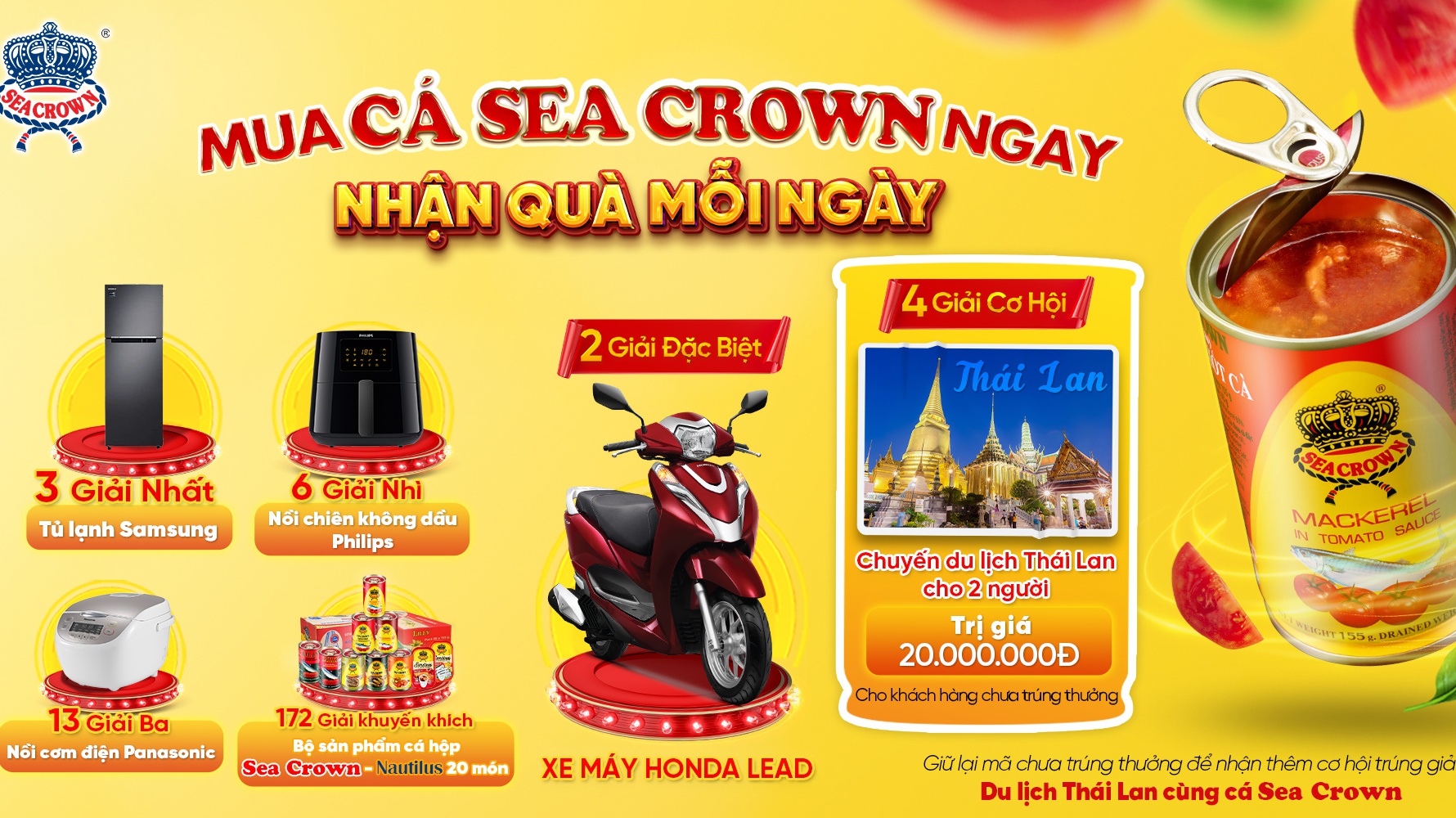 Chương trình 'Mua Cá Sea Crown Ngay – Nhận quà mỗi ngày' (Buy Sea Crown – Grab gift everyday)