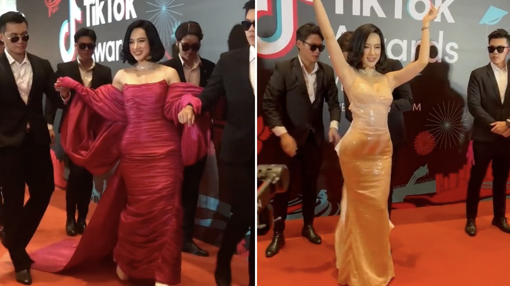 Video Angela Phương Trinh 'chơi lớn', thay váy chớp nhoáng trên thảm đỏ
