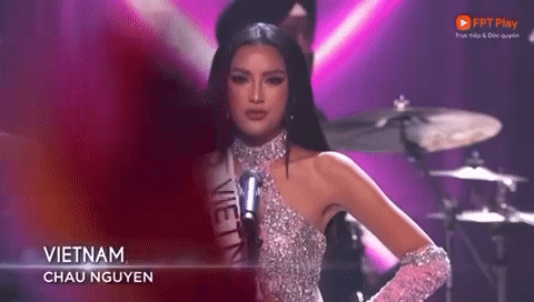 Ngọc Châu xuất hiện cực keo, hô vang hai chữ Việt Nam tại Chung kết Hoa hậu Hoàn vũ 2022 - Ảnh 3.