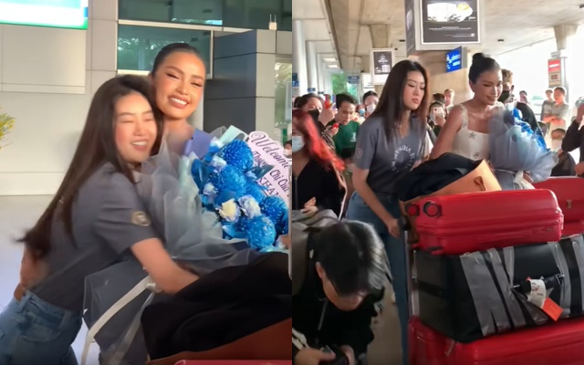 Khánh Vân - Kim Duyên ôm chặt Ngọc Châu vừa về Việt Nam sau hành trình Miss Universe   - Ảnh 1.