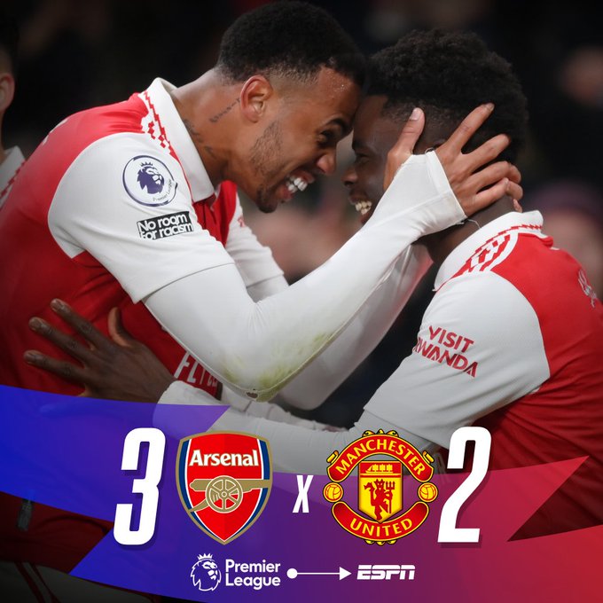 Kết quả bóng đá Arsenal 3–2 MU: Pháo thủ thắng kịch tính Quỷ đỏ