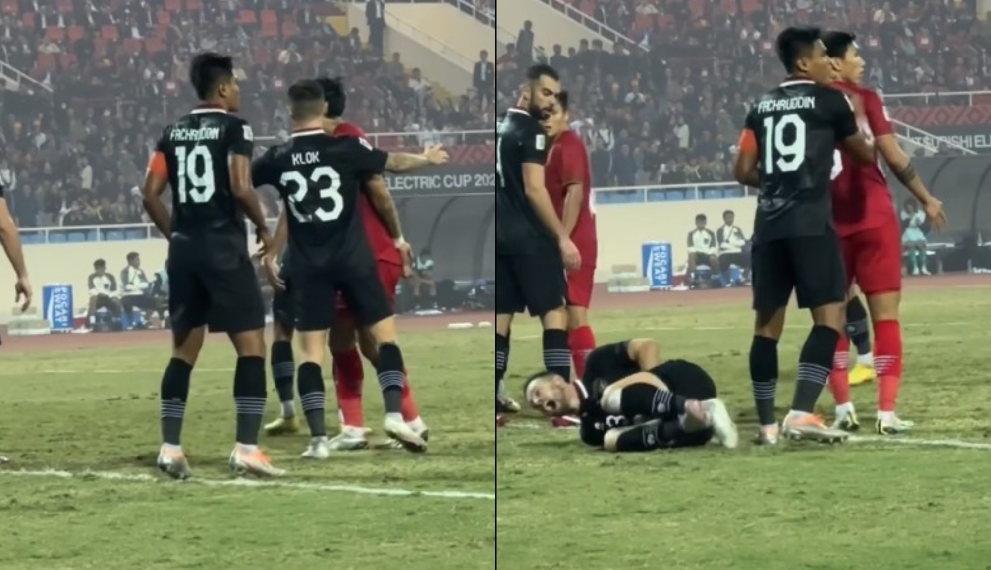 Cầu thủ Indonesia ăn vạ thô thiển với Văn Hậu