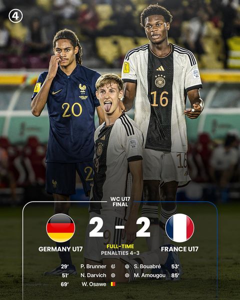 Gặp biến cố thẻ đỏ, Đức vẫn vô địch U17 World Cup nhờ thắng kịch tính trước Pháp ở loạt đá luân lưu - Ảnh 3.
