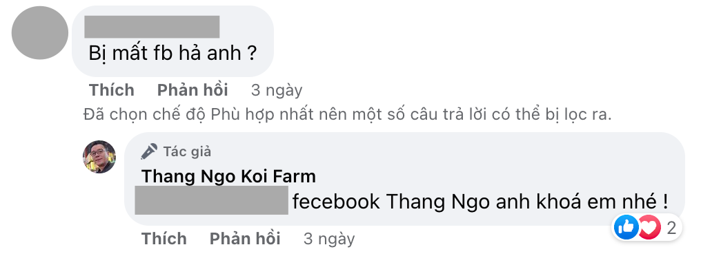 “Vua cá Koi” đã khóa Facebook trước tin đồn "đường ai nấy đi" với ca sĩ Hà Thanh Xuân? - Ảnh 3. “Vua cá Koi” đã khóa Facebook trước tin đồn "đường ai nấy đi" với ca sĩ Hà Thanh Xuân? - Ảnh 3.