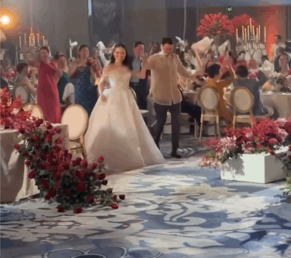 Vợ chồng Hà Tăng nhún nhảy trong tiệc cưới Phillip Nguyễn - Linh Rin, quý tử lọt vào khung hình gây chú ý  - Ảnh 4.
