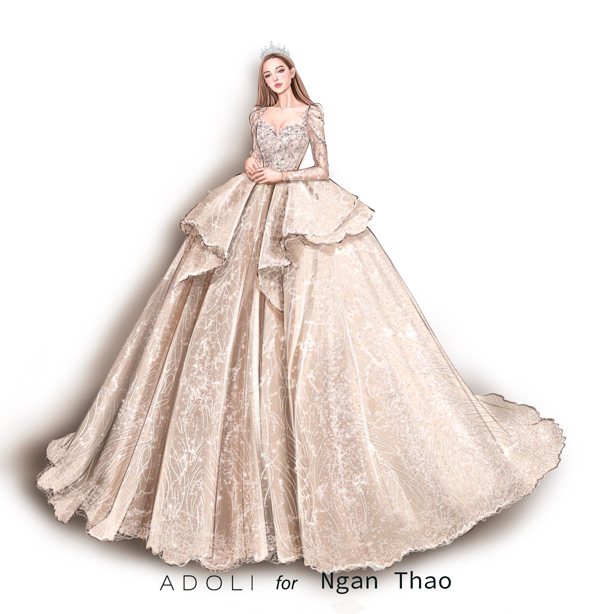 “Thánh Sún” Ngân Thảo nổi bật trong ngày trọng đại với bộ váy cưới 100 triệu đồng đến từ thương hiệu ADOLI - Ảnh 1.