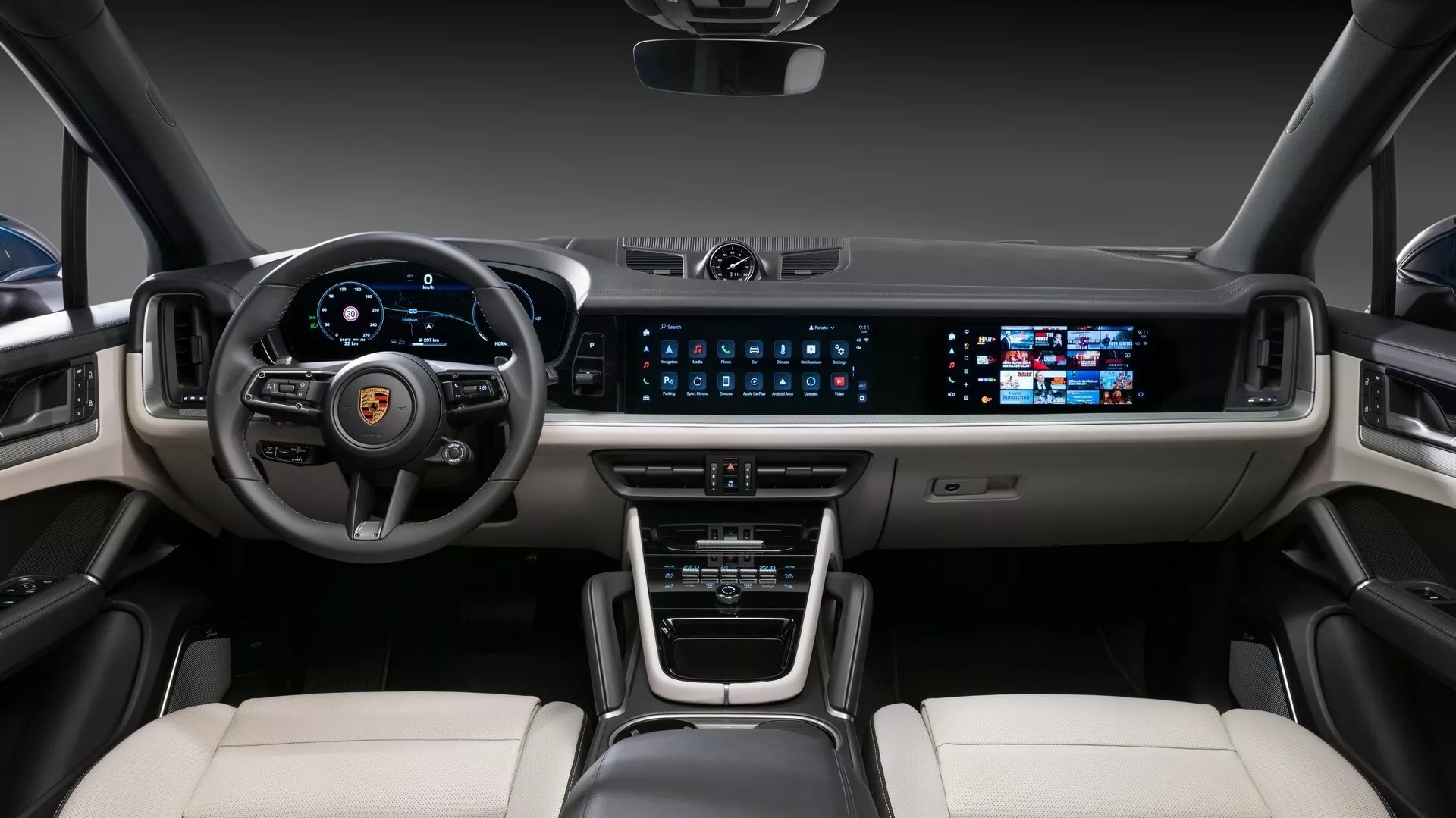 Porsche Cayenne 2024 hé lộ nội thất ấn tượng chưa từng có: Thêm màn hình cho ghế phụ, có chi tiết như Taycan