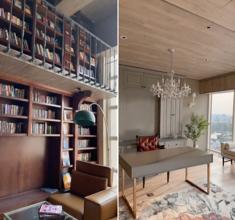 Chiêm ngưỡng căn penthouse trắng của CEO dùng kem dưỡng 42 triệu: bồn tắm bao trọn view Landmark 81, có thư viện hơn 2000 cuốn sách - Ảnh 13.