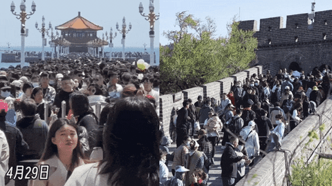 Chùm ảnh: Biển người mênh mông trong kỳ nghỉ lễ tại Trung Quốc, Vạn Lý Trường Thành kẹt cứng người "check-in"