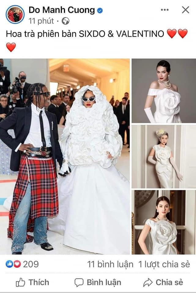 NTK Đỗ Mạnh Cường đăng đàn so sánh váy Valentino của Rihanna với SIXDO, netizen lập tức phản pháo thuyết phục - Ảnh 1.