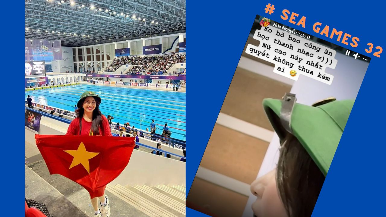 Hài hước video Hòa Minzy tự hào khoe giọng nữ cao khi cổ vũ đội nhà tại SEA Games 32