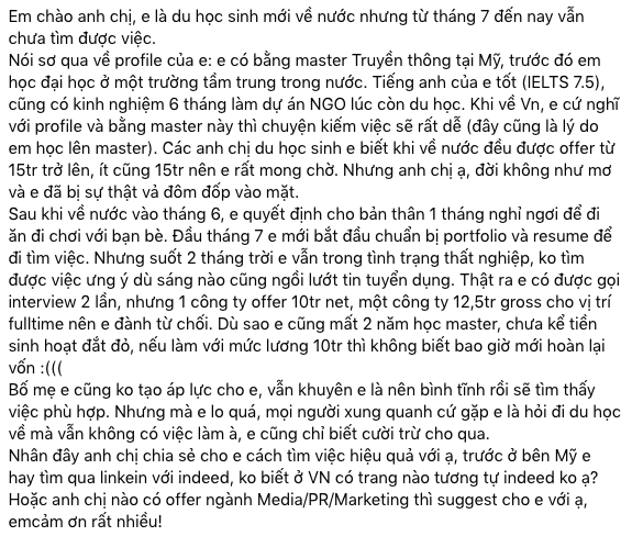 Du học sinh từ chối lương dưới 15 triệu, thiếu thực tế dễ thất nghiệp dài - Ảnh 3.