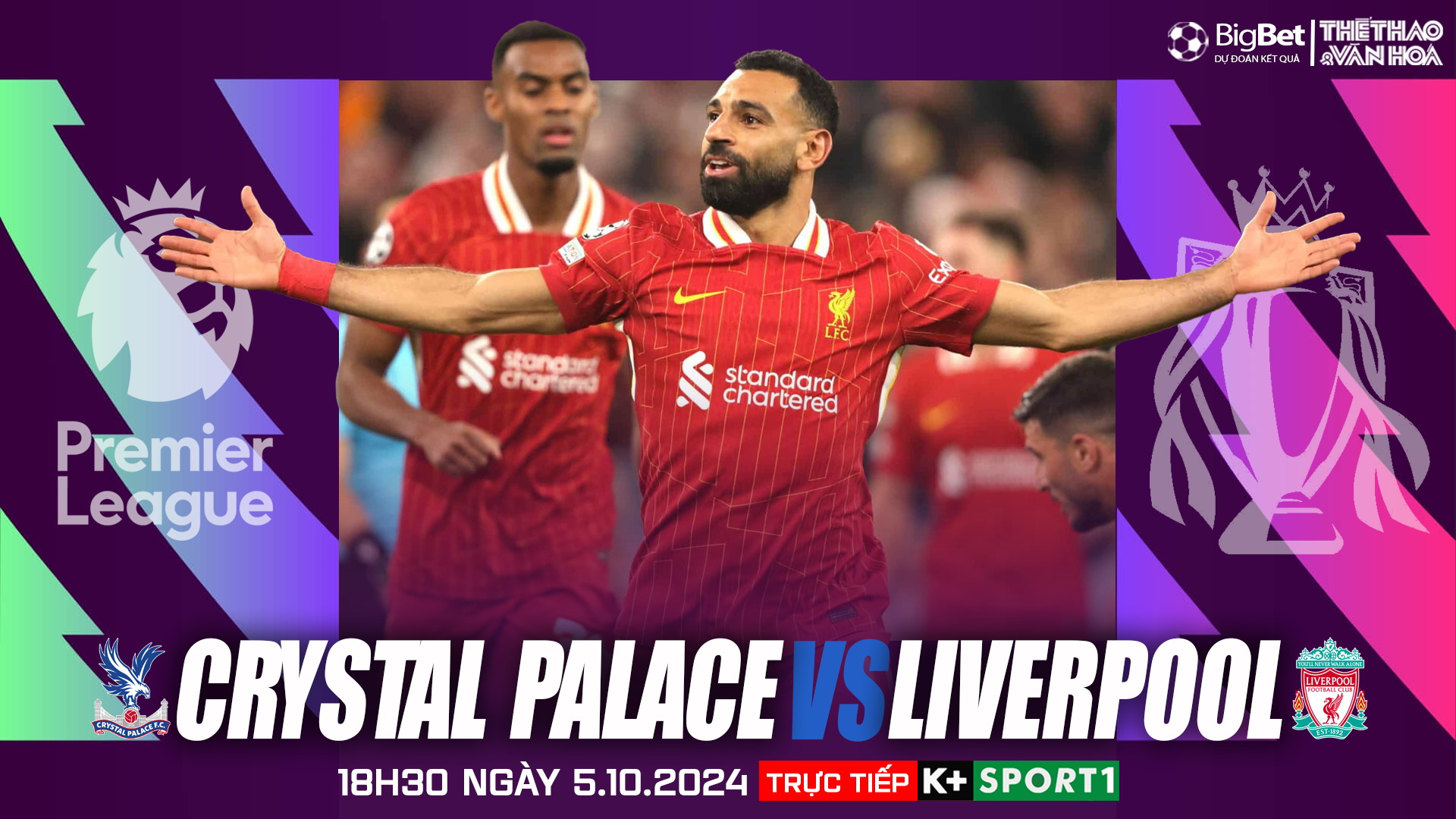 Nhận định, soi tỷ lệ Crystal Palace vs Liverpool (18h30, 5/10), vòng 7 Ngoại hạng Anh - Ảnh 1.