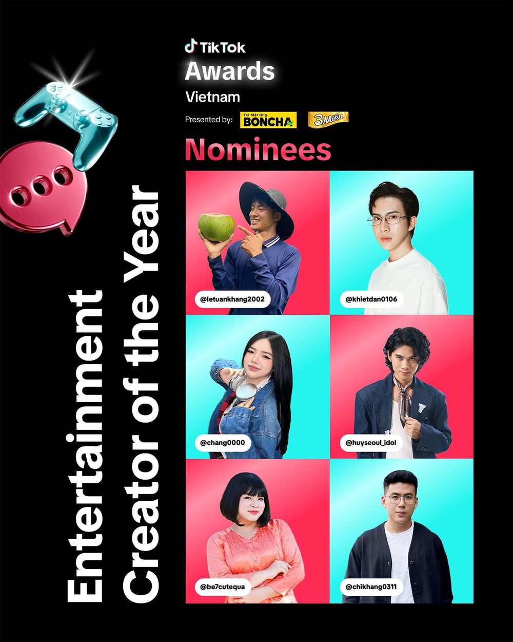 Tiktok Awards Việt Nam 2024: Những gương mặt sáng giá trong các đề cử nổi bật - Ảnh 1.