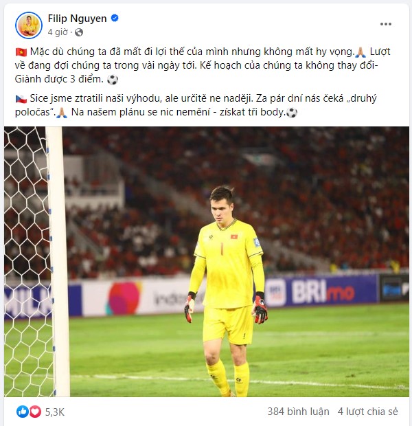Filip Nguyễn viết lời gan ruột sau trận thua ĐT Indonesia, thể hiện quyết tâm ở trận đấu tại Mỹ Đình  - Ảnh 2.