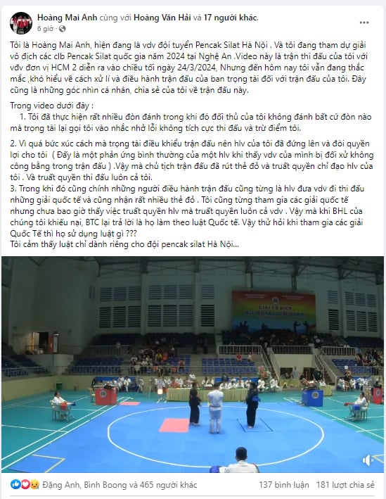 Nhà vô địch Pencak Silat thế giới của Việt Nam bức xúc bị xử thua oan ức, đối thủ trúng đòn nhiều lần vẫn thắng - Ảnh 2.