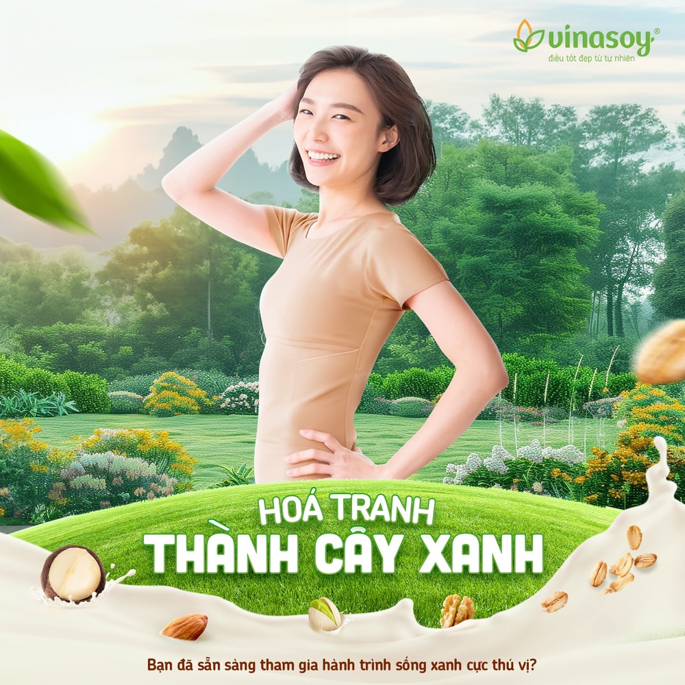 Cùng Vinasoy &quot;Hóa tranh thành cây xanh&quot; với công nghệ AI - Ảnh 1.