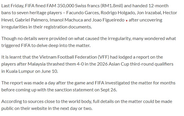 Truyền thông Malaysia: 'Sức ép từ LĐBĐ Việt Nam đã khiến FIFA mở cuộc điều tra' - Ảnh 2.