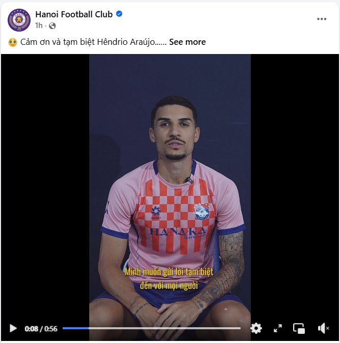 Hà Nội FC gây bất ngờ với clip tạm biệt Hendrio ngay sau khi ngôi sao này có quốc tịch Việt Nam - Ảnh 1.