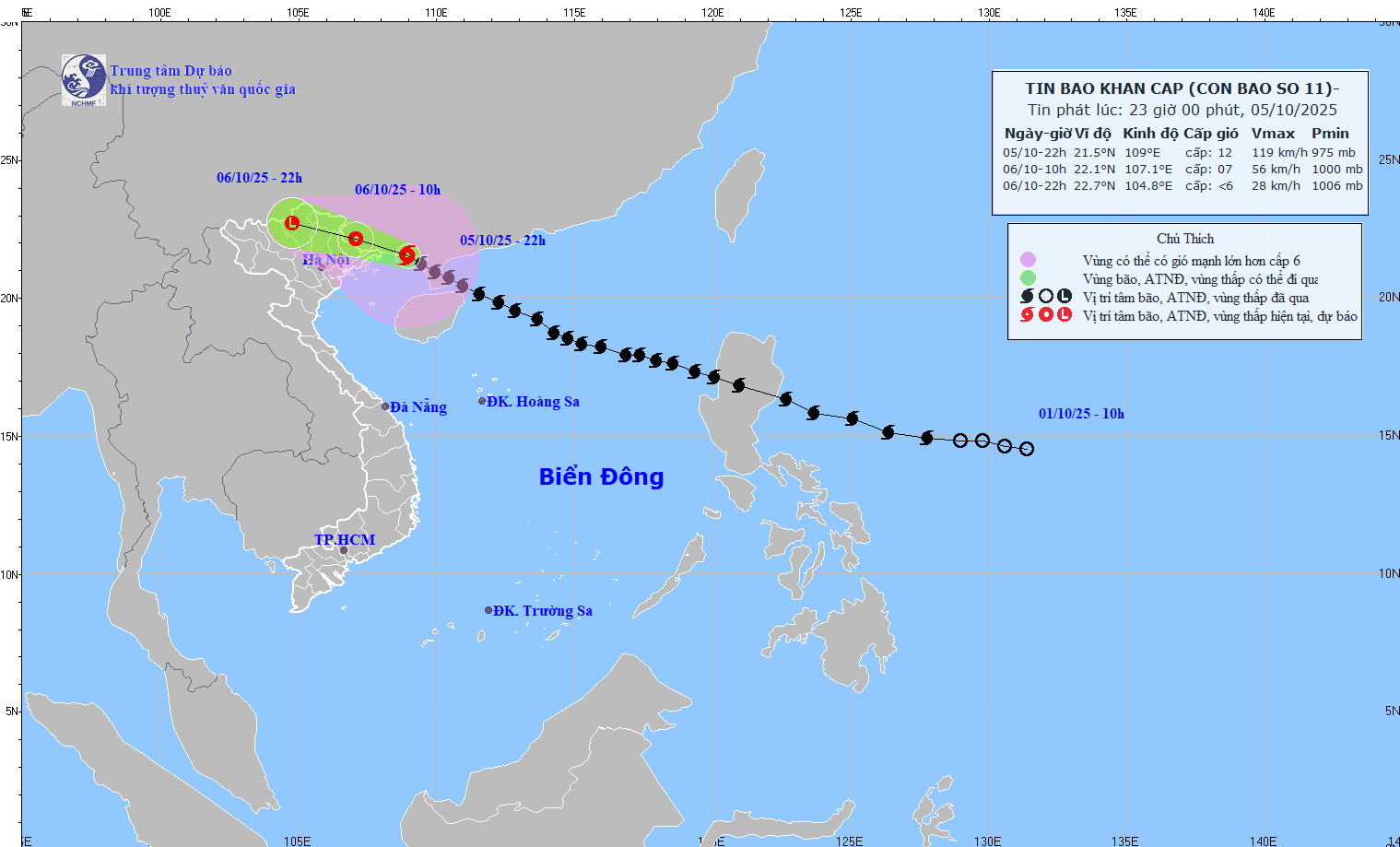 23 giờ, bão số 11 cách Móng Cái 900km, Quảng Ninh, Hải Phòng đã có gió mạnh - Ảnh 1.