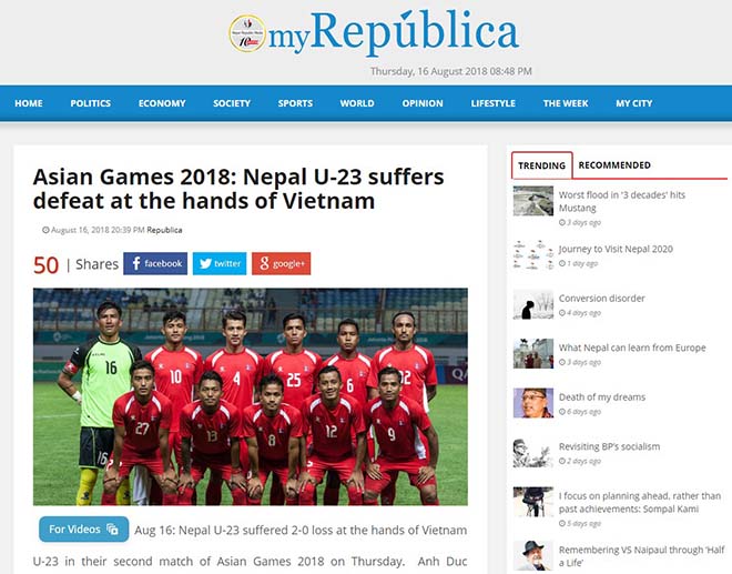 Đội Việt Nam thắng Nepal 2-0 ở giải châu Á một cách thuyết phục, được truyền thông quốc tế khen ngợi - Ảnh 4.