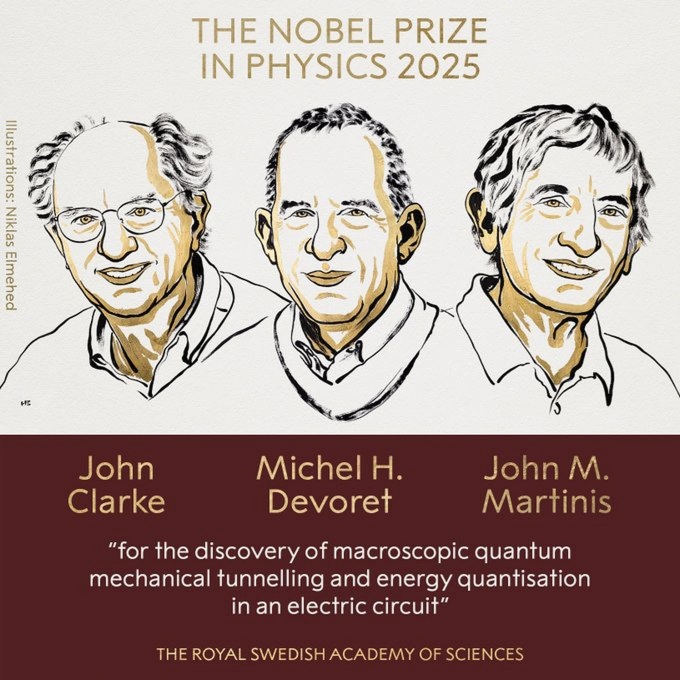Giải Nobel Vật lý 2025 vinh danh 3 nhà khoa học người Mỹ - Ảnh 1.