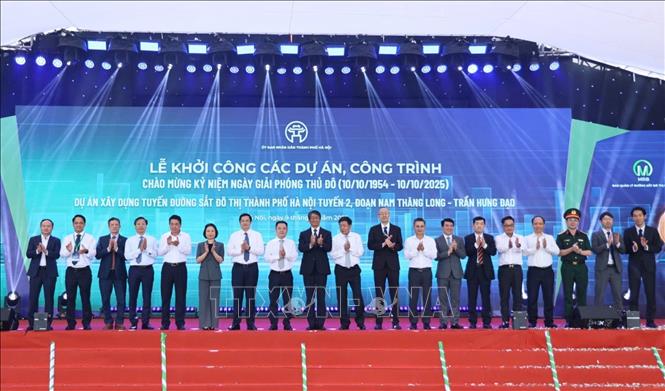 Hà Nội khởi công tuyến Metro Nam Thăng Long - Trần Hưng Đạo. Ảnh: Hùng Mạnh