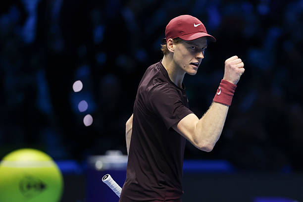 Sinner ăn mừng chiến thắng trước Minaur ở Nitto ATP Finals 2025 Sinner ăn mừng chiến thắng trước Minaur ở Nitto ATP Finals 2025