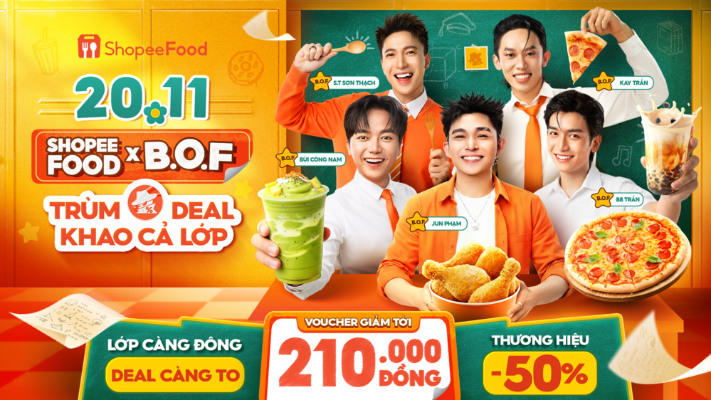 Cả lớp lên món, ShopeeFood lên deal mời tiệc 20.11: Lớp càng đông, deal càng to - Ảnh 1.