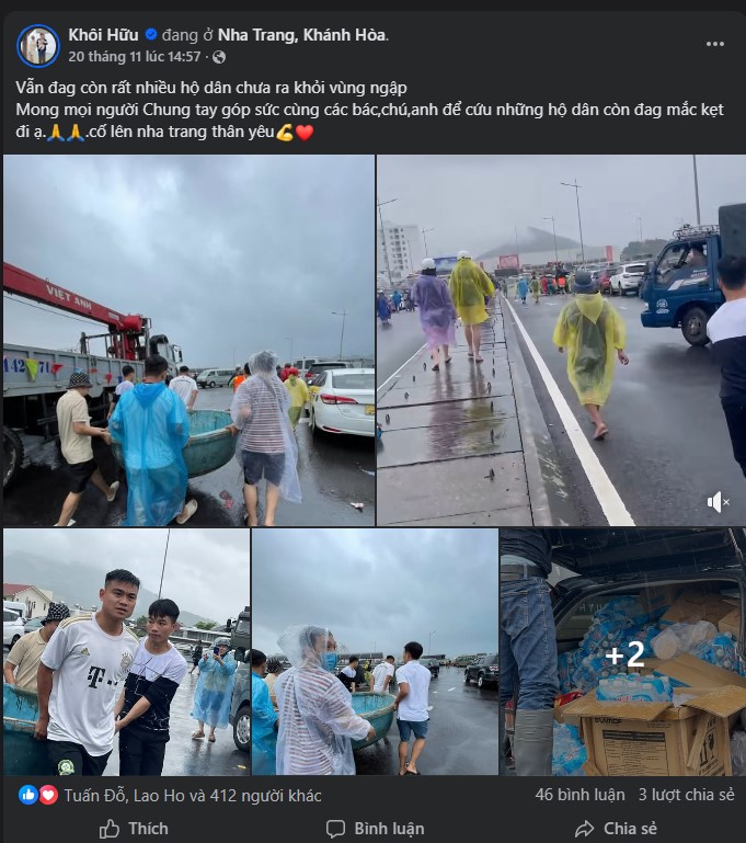 Cựu sao U23 Việt Nam từng vô địch ở Hàn Quốc gây ấn tượng với hành động giúp đỡ người dân trong cảnh mưa lũ - Ảnh 2.