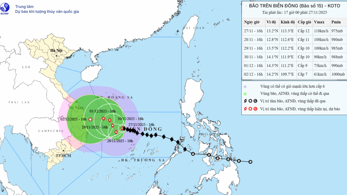 Bão số 15 đổi hướng và tiếp tục di chuyển chậm
