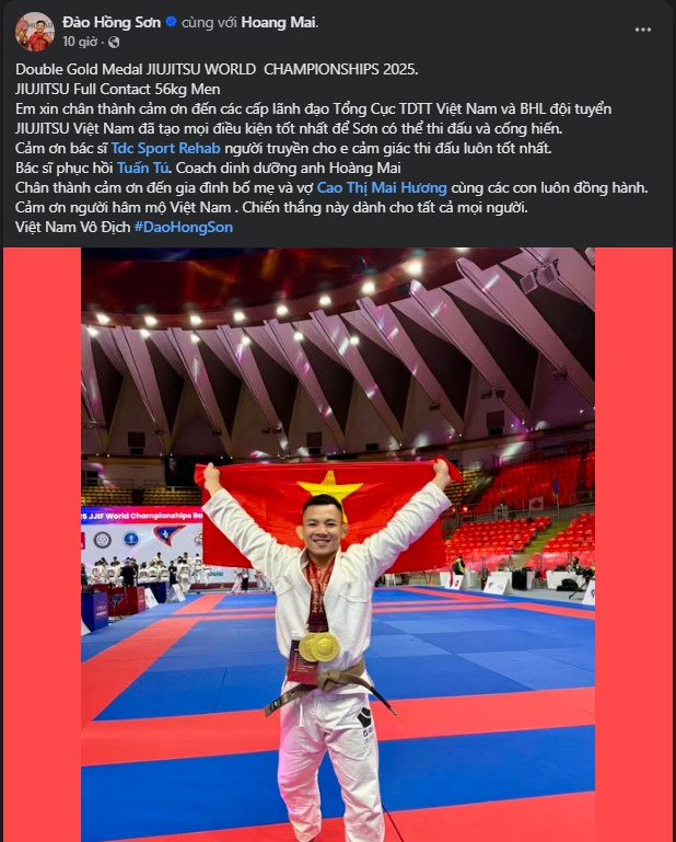 Võ sĩ Việt Nam xuất sắc giành 2 HCV ở giải vô địch thế giới, giúp đội ĐTQG lọt Top 3 ở bảng tổng sắp - Ảnh 1. Võ sĩ Việt Nam xuất sắc giành 2 HCV ở giải vô địch thế giới, giúp đội ĐTQG lọt Top 3 ở bảng tổng sắp - Ảnh 1.