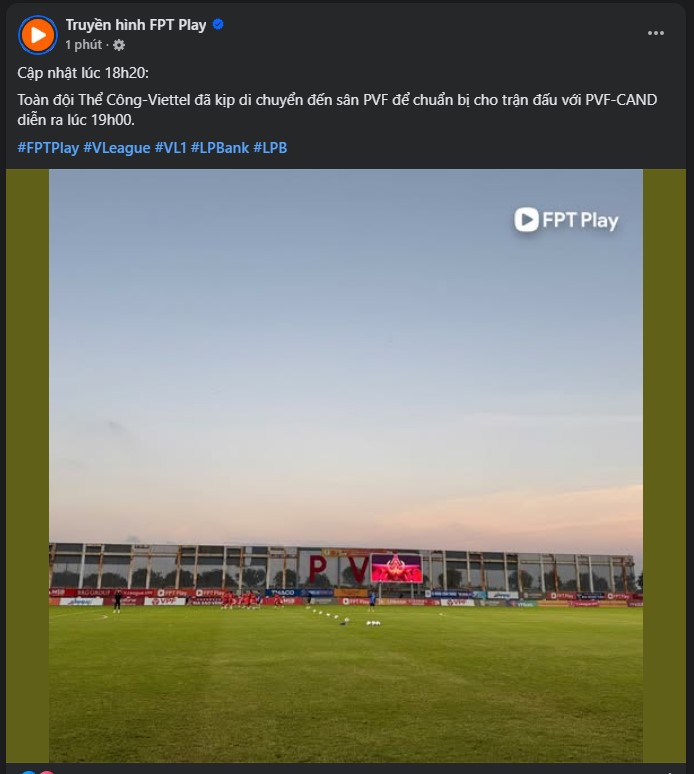 Lý do trận đấu giữa PVF-CAND và Thể Công Viettel bị lùi lại 1 tiếng - Ảnh 1. Lý do trận đấu giữa PVF-CAND và Thể Công Viettel bị lùi lại 1 tiếng - Ảnh 1.