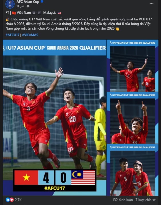 AFC và truyền thông nước ngoài khen ngợi tuyển trẻ Việt Nam khi thắng Malaysia để đoạt vé dự giải châu Á - Ảnh 2.