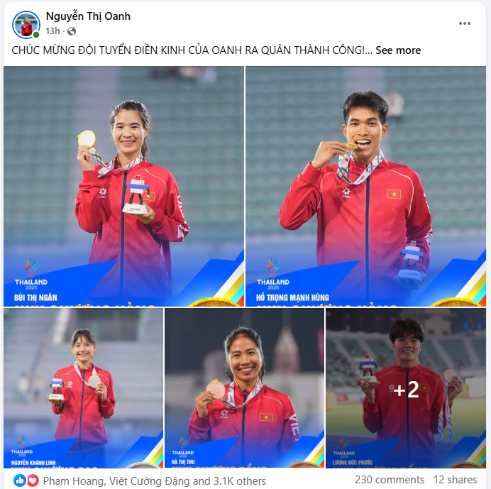 Điền kinh Việt Nam ra quân ấn tượng ở SEA Games 2025, Nguyễn Thị Oanh chia sẻ tâm sự thật lòng - Ảnh 1.