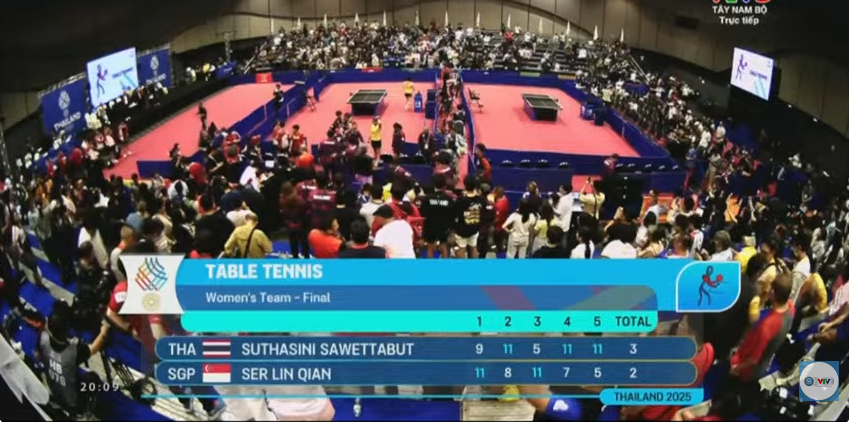 Bóng bàn nữ Thái Lan ngược dòng ngoạn mục để đánh bại Singapore, giành HCV SEA Games 2025 - Ảnh 1. Bóng bàn nữ Thái Lan ngược dòng ngoạn mục để đánh bại Singapore, giành HCV SEA Games 2025 - Ảnh 1.