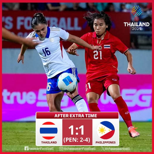 Philippines đánh bại chủ nhà Thái Lan 4-2 bằng đá luân lưu, giành quyền vào chung kết bóng đá nữ SEA Games 2025, tranh HCV với tuyển nữ Việt Nam Philippines đánh bại chủ nhà Thái Lan 4-2 bằng đá luân lưu, giành quyền vào chung kết bóng đá nữ SEA Games 2025, tranh HCV với tuyển nữ Việt Nam