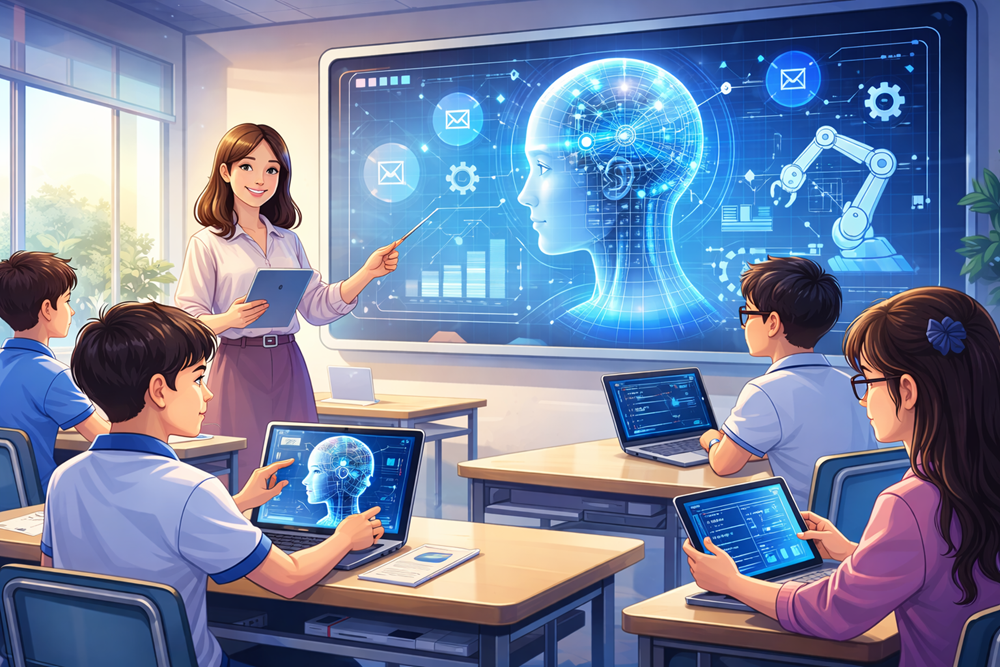 Ban hành Khung nội dung thí điểm giáo dục trí tuệ nhân tạo (AI) cho học sinh - Ảnh 1.