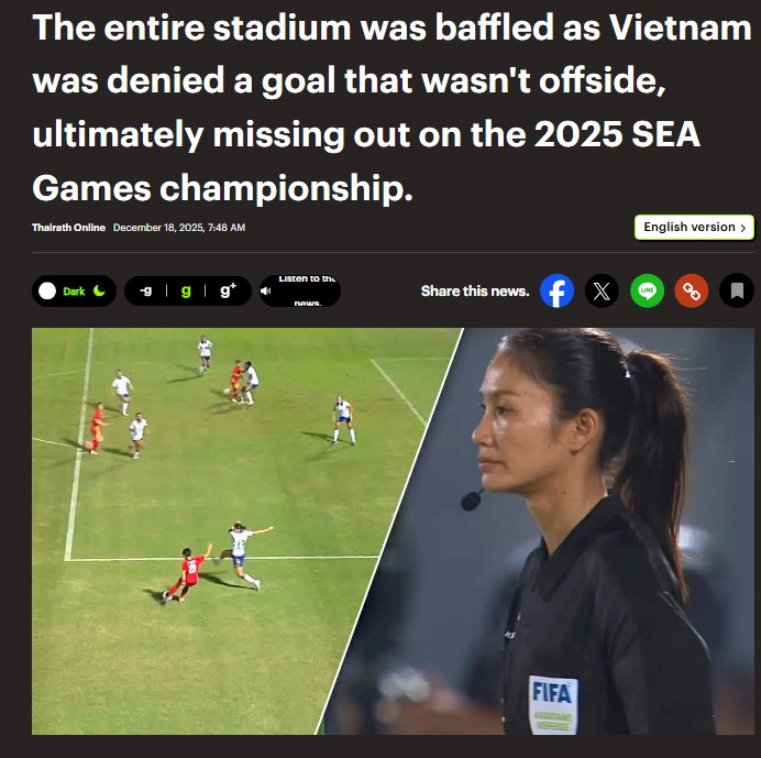 Báo Đông Nam Á: 'Cả SVĐ sững sờ khi bàn thắng bị từ chối; ĐT nữ Việt Nam đã thắng về bản lĩnh và tinh thần’ - Ảnh 1. Báo Đông Nam Á: 'Cả SVĐ sững sờ khi bàn thắng bị từ chối; ĐT nữ Việt Nam đã thắng về bản lĩnh và tinh thần’ - Ảnh 1.