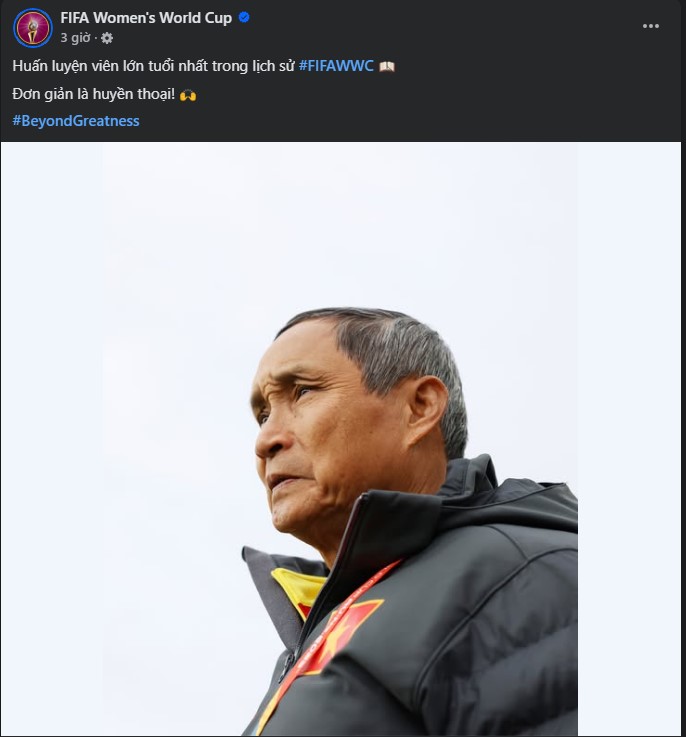Fanpage chính thức của FIFA gửi thông điệp tới HLV Mai Đức Chung và ĐT nữ Việt Nam - Ảnh 1. Fanpage chính thức của FIFA gửi thông điệp tới HLV Mai Đức Chung và ĐT nữ Việt Nam - Ảnh 1.