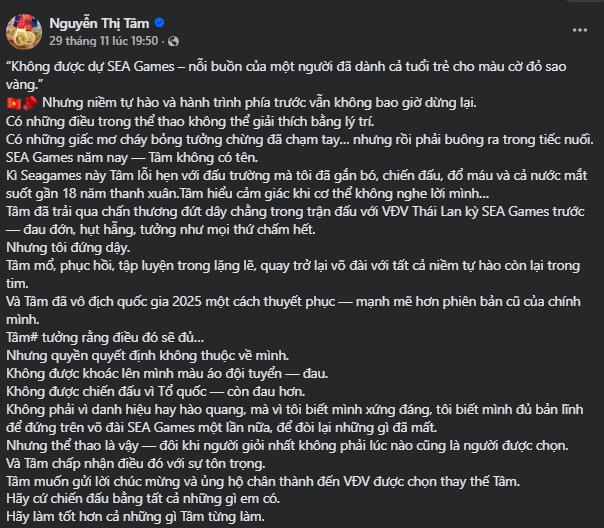 Võ sĩ Việt Nam là á quân thế giới viết tâm thư xúc động khi vắng mặt ở SEA Games 2025 - Ảnh 2. Võ sĩ Việt Nam là á quân thế giới viết tâm thư xúc động khi vắng mặt ở SEA Games 2025 - Ảnh 2.
