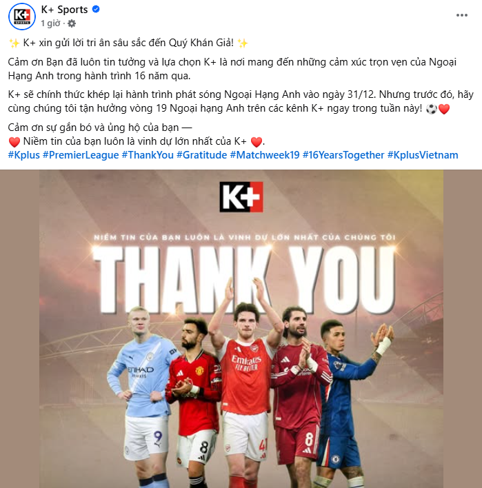K+ gửi lời tri ân khán giả khi sắp ngừng cung cấp dịch vụ ở Việt Nam - Ảnh 1.