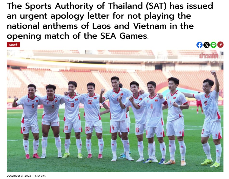 Cơ quan Thể Thao Thái Lan xin lỗi vì sự cố ở trận đấu của U22 Việt Nam - Ảnh 1. Cơ quan Thể Thao Thái Lan xin lỗi vì sự cố ở trận đấu của U22 Việt Nam - Ảnh 1.