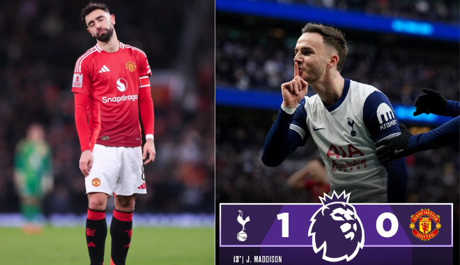 Antony ghi bàn sau trận thua của MU trước Tottenham